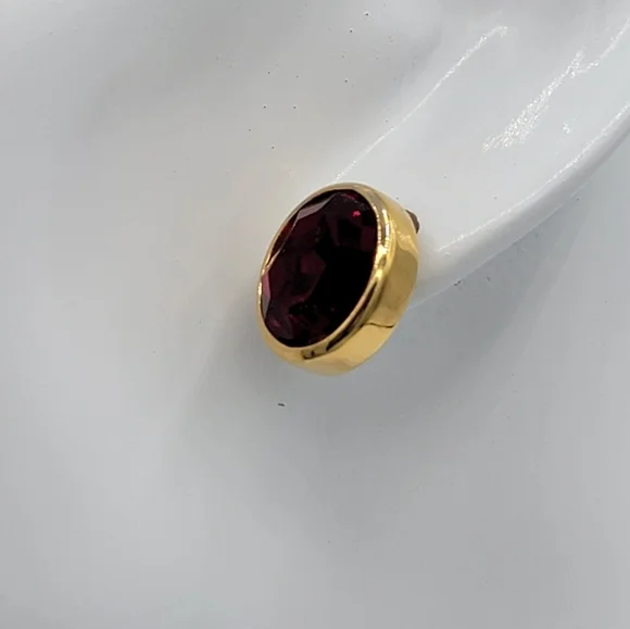 Vintage Ruby Red Earrings #2295 - Picture 7 of 12